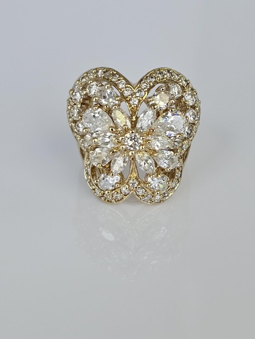 Vintage Butterfly Designed Ring in Vermeil 14k/925 Size 6
